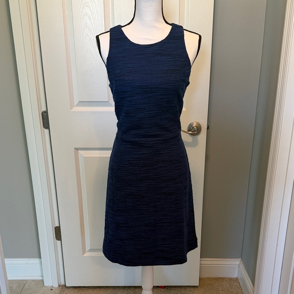 LOFT Navy Textured Mini Dress